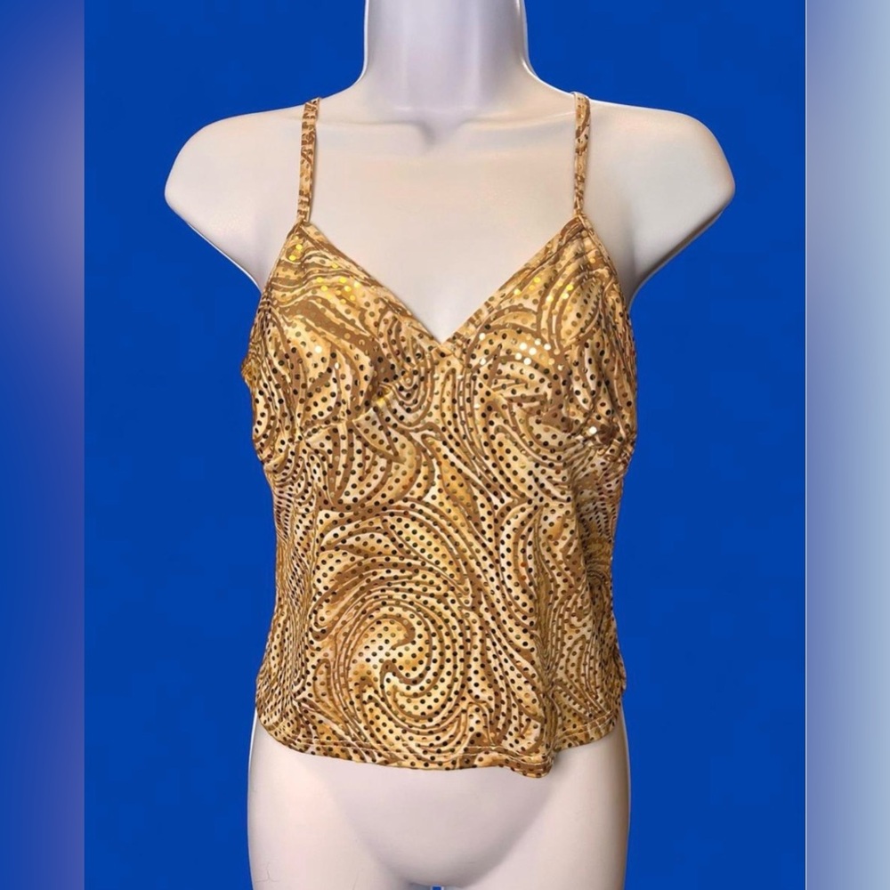 Vintage 1970’s gold sequin disco top/tank. Small-medium
